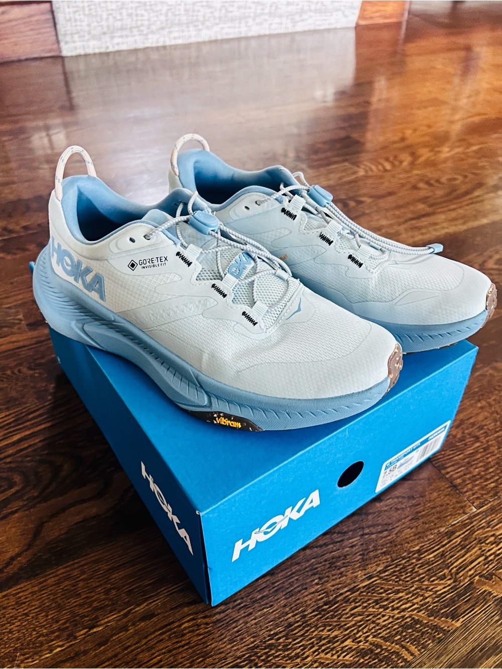Hoka Women's Light Blue Trail Running Shoes with GORE‑TEX in Box